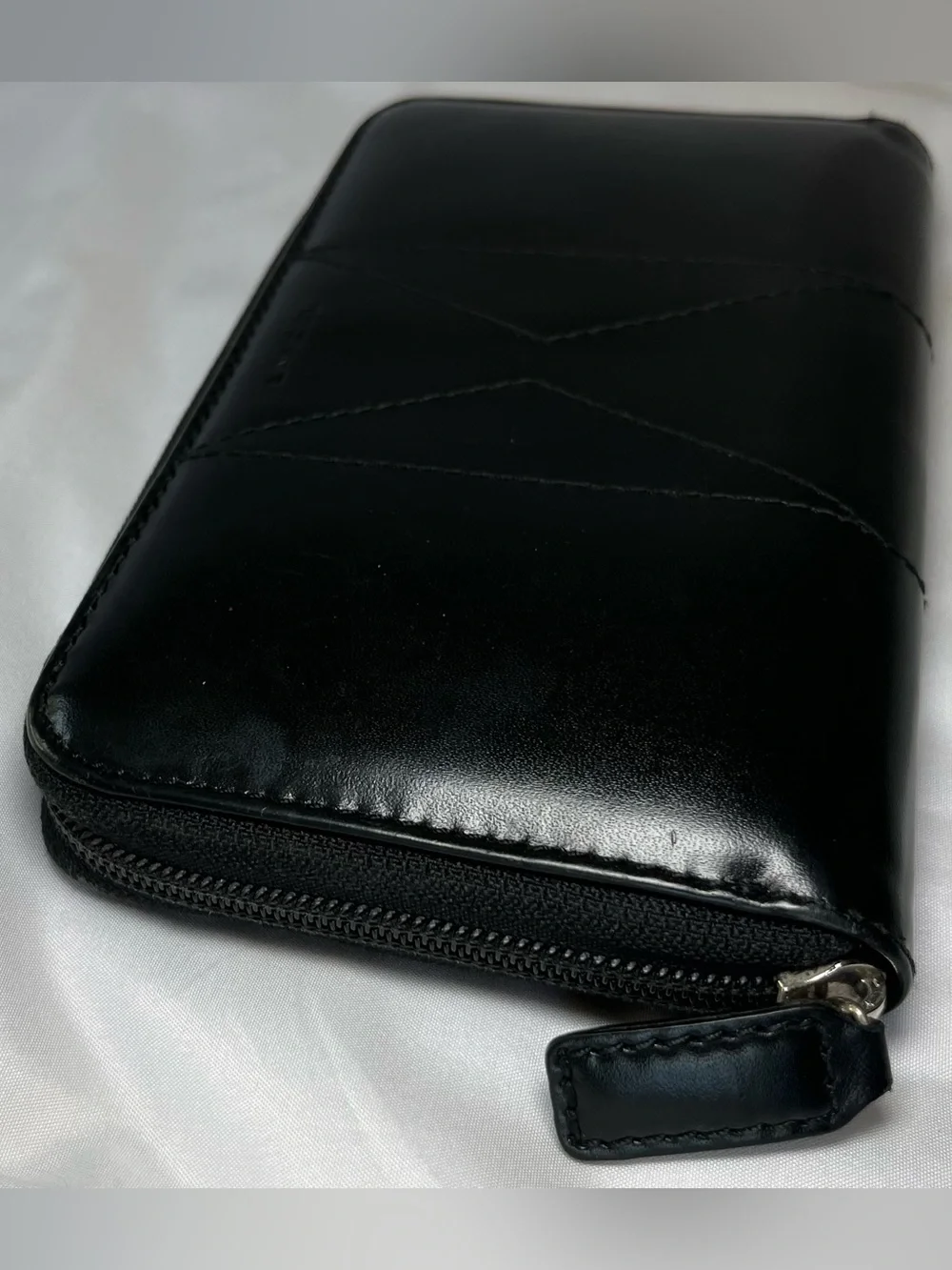 Lancel Black Leather Zip Wallet
